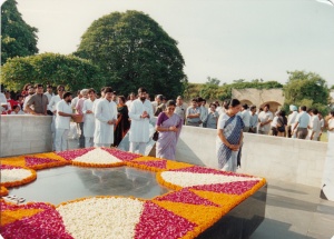 Mosie at Raj Ghat (late 1980's)